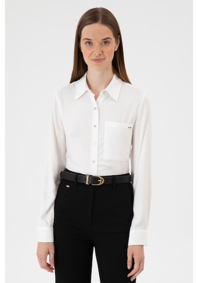U.s. Polo Assn. Kadın Beyaz Gömlek Desenli 50316412-vr013 Beyaz