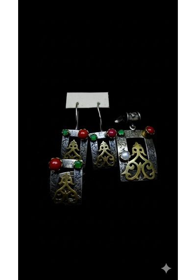 Otantik Dikdörtgen Gümüş Set Bronz