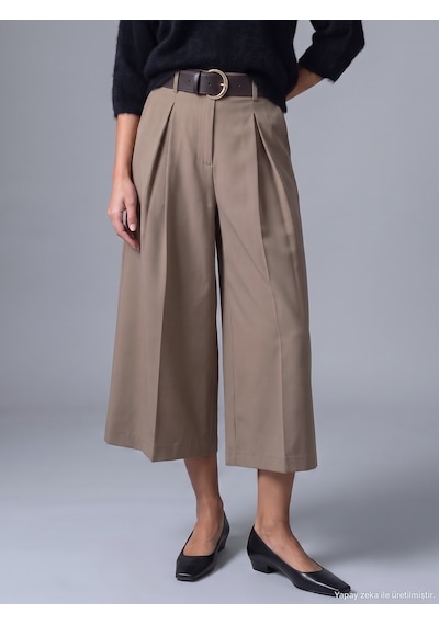 Dilvin 72796 Kemerli Culotte Pantolon-bej