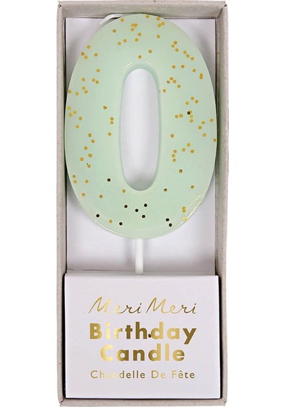 Meri Meri - Mint Number 0 Candle - 0 Numara Mint Mum