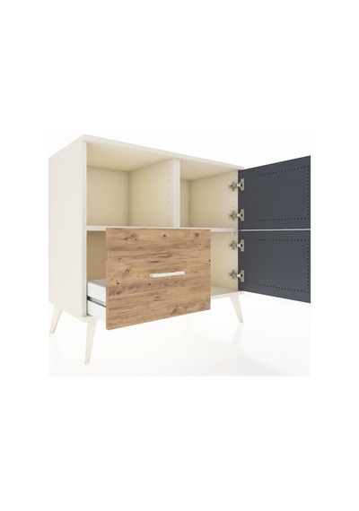 Hyperion Şifonyer 2 Raflı Tek Çekmeceli 2 Kapaklı 88x44x80 Aytaşı-antrasit/çam Antrasit/çam Hyperion Şifonyer 2 Raflı Tek Çekmeceli 2 Kapaklı 88x44x80 Aytaşı-antrasit/çam Antrasit/çam