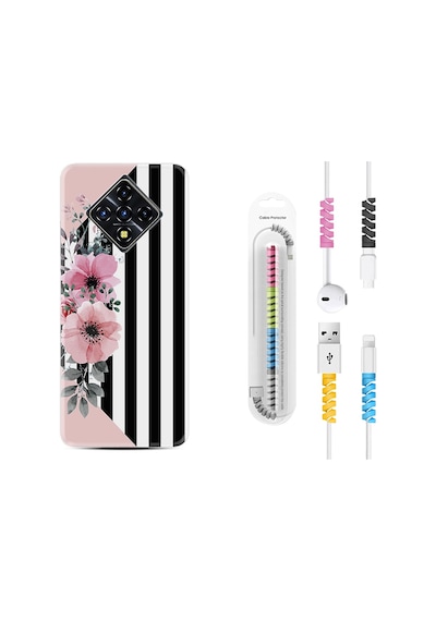 Infinix Zero 8 Kılıf Kablo Koruyuculu Flowers 4 1390