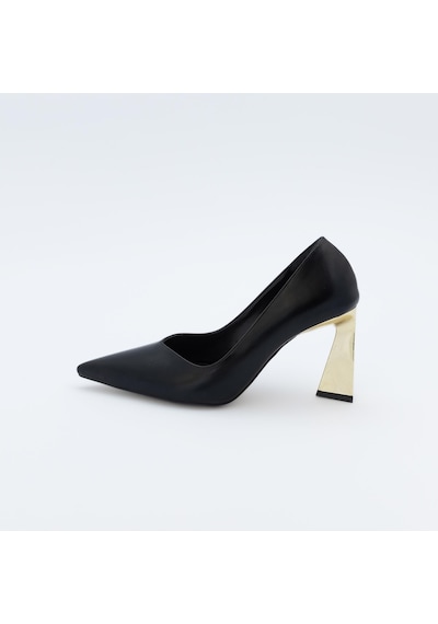 Beta Kapalı Sivri Burun 8cm Kalın Topuk Abiye Stiletto Topuklu Ayakkabı 001
