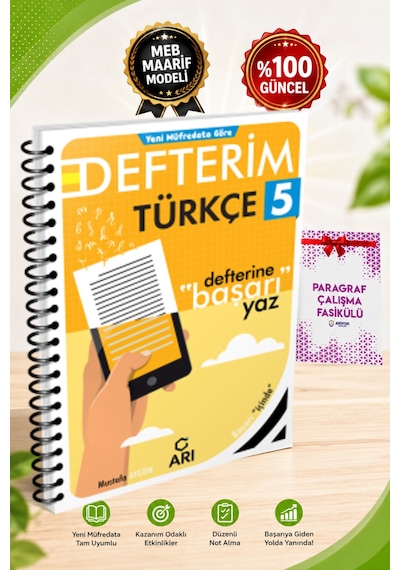 Arı Yayınları 5. Sınıf Türkçe Defteri Maarif Model Güncel Baskı