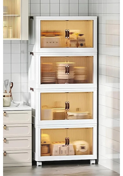 55 Lt Geniş Hacimli Organizer Dolap - 4 Bölmeli 127cm Çok Amaçlı Banyo Ve Mutfak Düzenleyici - Beyaz 55 Lt Geniş Hacimli Organizer Dolap - 4 Bölmeli 127cm Çok Amaçlı Banyo Ve Mutfak Düzenleyici - Beyaz