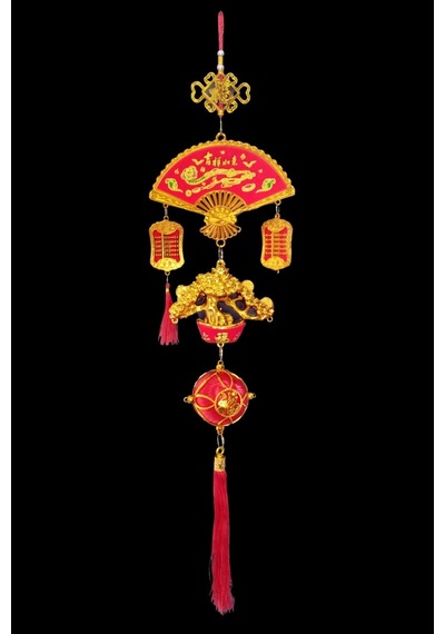Feng Shui Yelpaze Hayat Ağacı Şans Ve Bereket Askılık 80 Cm