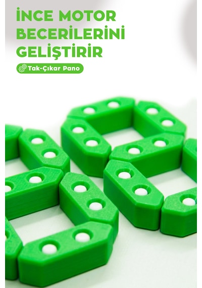 Montessori Eğitici Tak Çıkar Bloklar Sayı Öğrenme Oyunu Zeka Geliştirici İnce Motor Beceri Oyuncağı Çocuk Aktivite Seti Yeşil