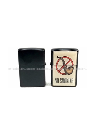 Pipo Pipe No Smoking Mat Siyah Kapaklı Benzinli Çakmak