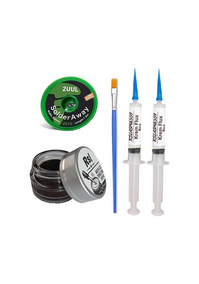 Havya Ucu Temizleme Kremi, 2uul 2,0mm Lehim Emme Fitili Krem Flux Yüzey Lehim Temizleme Seti Tk04