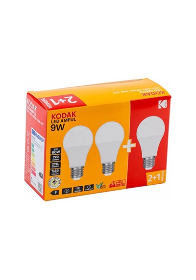 2 Adet Kodak Led Ampul Beyaz Işık 3lü
