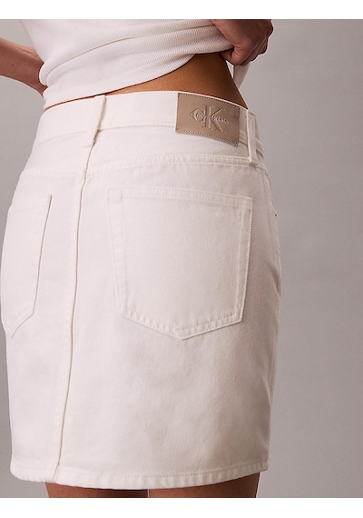 Calvin Klein 90s Mını Skırt Chalk, Asn, 25 Beyaz Kadın Kot Etek