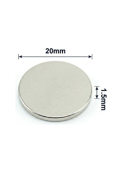 10 Adet - 20x1.5 Mm Neodyum Mıknatıs Neodim Magnet Yuvarlak
