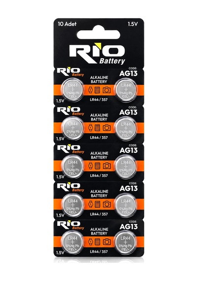 Lr-44/357 Düğme Pil Alkalin 1.5v 10lu Kart Ag13 Bx40