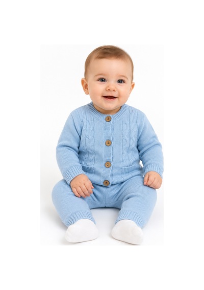 Babyhola Erkek Bebek Triko Takımı 2650 Mavi