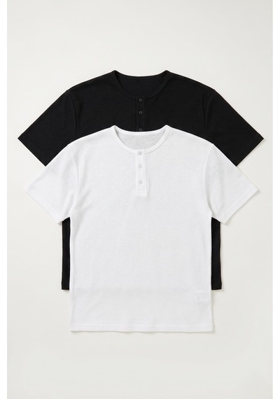 Defys Erkek Henley Yaka %100 Pamuklu Rahat Kesim Günlük Basic 2'li Tişört Seti Siyah Beyaz - 875258611 Siyah Beyaz Defys Erkek Henley Yaka %100 Pamuklu Rahat Kesim Günlük Basic 2'li Tişört Seti Siyah Beyaz - 875258611 Siyah Beyaz