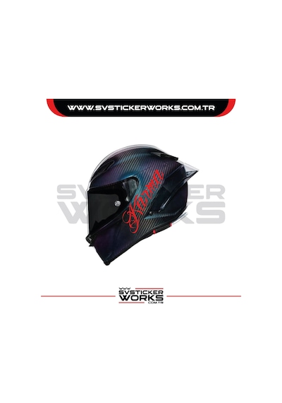 Karma Sticker Kask Sticker Kasklar Uyumlu Tek Yön 1 Adet Kırmızı