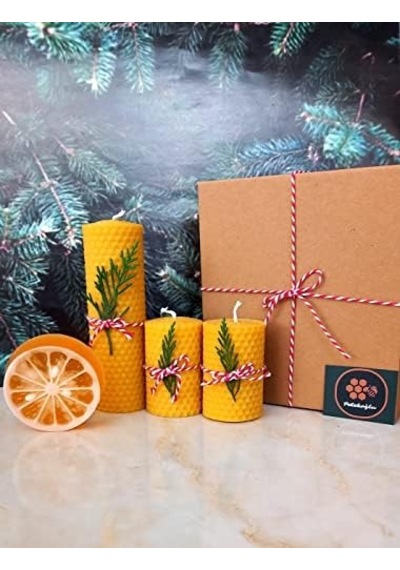 Balmumu Mum Bodrum Gliserinli Bitkisel Sabun Bal Mumu Mum Beeswax Candle Set Açık Ahşap