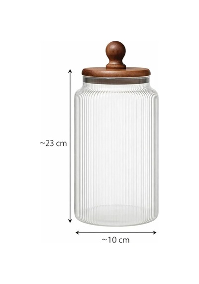 1700 Ml Akasya Kapaklı Cam Kavanoz Saklama Kabı Hava Geçirmez Büyük Boy Mutfak Kavanozu Diğer