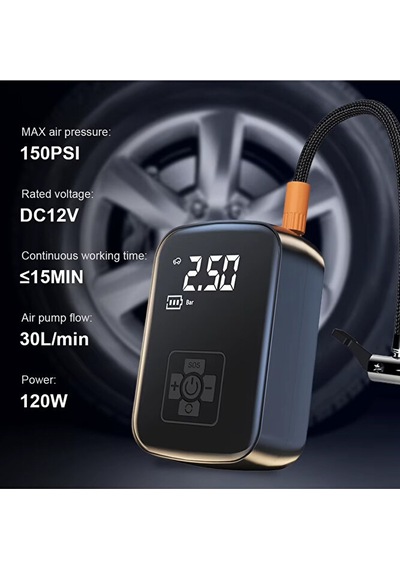 Kablosuz 3600 Mah Araç Kompresör 150 Psı Basınçlı Lastik, Bisklet