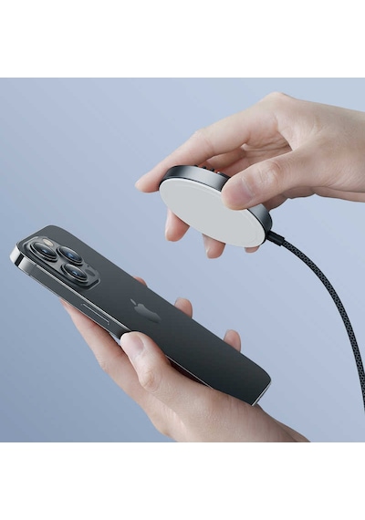 Benks MFM01 MFI Sertifikalı Standlı 15W Hızlı Şarj Özellikli Magsafe PD Wireless Şarj Aleti Benks-25415 Siyah