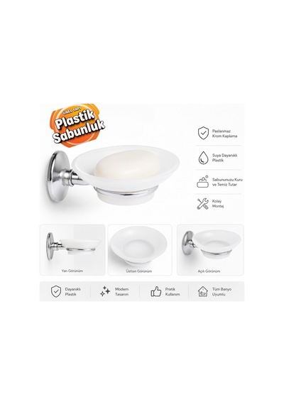 Buççin Online Mağaza Banyo Aksesuarları Plastik Sabunluk Çok Renkli