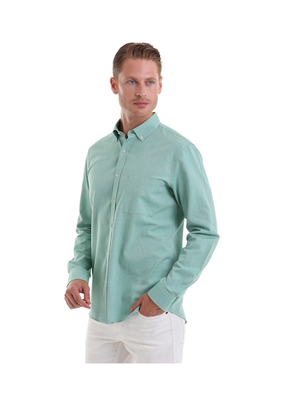 Hatemoğlu Yeşil Comfort Fit Düz 100% Pamuk Düğmeli Yaka Uzun Kollu Casual O Yeşil Hatemoğlu Yeşil Comfort Fit Düz 100% Pamuk Düğmeli Yaka Uzun Kollu Casual O Yeşil