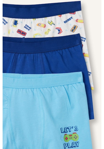 Defacto Kaykay Baskılı Penye 3lü Boxer Erkek Çocuk H1661a826smwt34 Beyaz-wt34