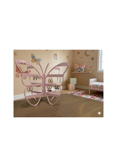 Modern Pembe Küpe Standı, 108 Delikli Takı Düzenleyici, Takı Standı , 4 Bölmeli Küpe Organizer