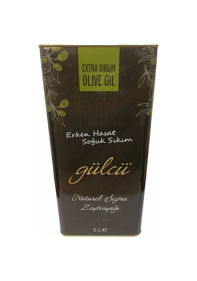Gülcü Erken Hasat Soğuk Sıkım Natural Sızma Zeytinyağı Teneke 5 L