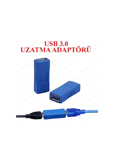 Usb 3.0 Dişi - Dişi Uzatma Adaptörü