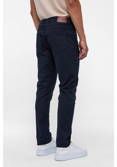 Süvari Lacivert Slim 5 Cep Kalıp Armürlü Pantolon