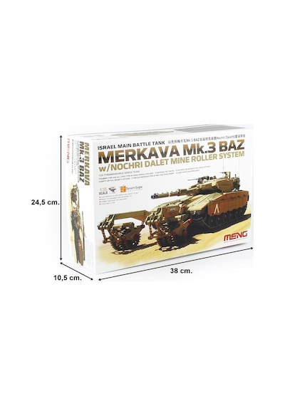 Meng Ts-005 1/35 Ölçek, Israil Merkava Mk.3 Baz, Nochri Dalet Mayın Temizleme Aparatlı, Ana Muharebe Tankı, Plastik Model Kiti-49433