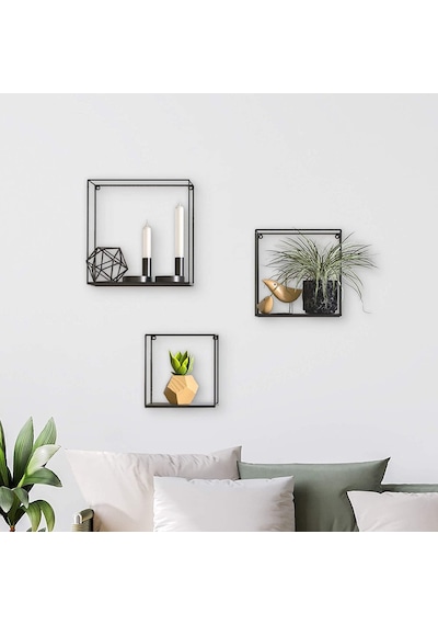 Wessdizayn Metal Duvar Rafı Iskandinav Küp Model 3 ‘Lü Set Wd-231