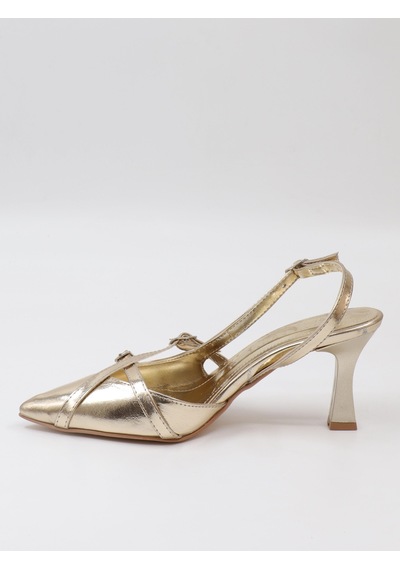 Nesilshoes Nesil Shoes Uraz 500 Altın Çift Toka Kadın Sandalet