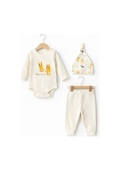 Baby Corner 3'lü Bebek Body Takım Ekru