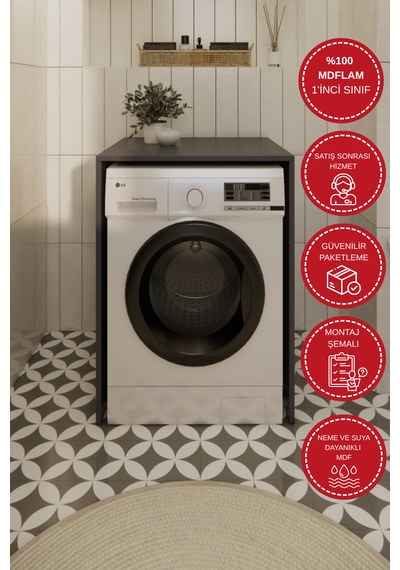 Odaco Premium Çkmd-01 %100 Mdf Çamaşır Ve Kurutma Makinası Banyo Dolabı Antrasit Odaco Premium Çkmd-01 %100 Mdf Çamaşır Ve Kurutma Makinası Banyo Dolabı Antrasit