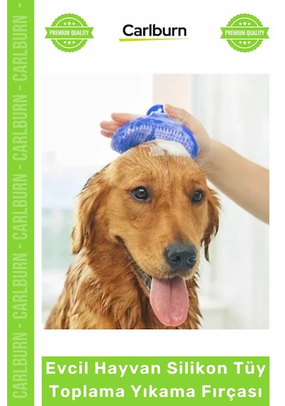 Petshopkedi Köpek Masaj Etkili Tüy Alıcı Tarak Evcil Hayvan Silikon Tüy Toplama Yıkama Fırçası