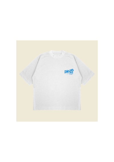 Tarzsokak Big Dream Baskılı Oversize Unisex Pamuklu Nefes Alan Kalın Kumaşlı Beyaz