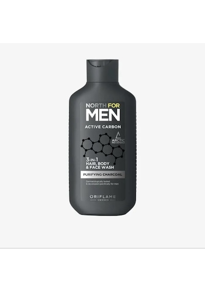 Oriflame For Men Active Carbon 3'ü 1 Arada Saç Yüz ve Vücut Yüz Temizleyici 250 ML