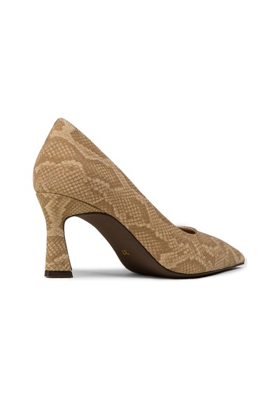 Deery Kadın Bej Piton Desenli Orta Topuklu Stiletto - V4030zbejm01 Bej