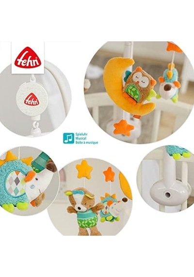 Fehn Müzik Mobil Orman - Orman Hayvanları İle Bebek Uyku Yardımı - Bebek Mobil Müzik Kutusu Melodi - 0-5 Ay Arası Bebekler İçin Müzik Mobil Bebek Yatağı Oyuncak