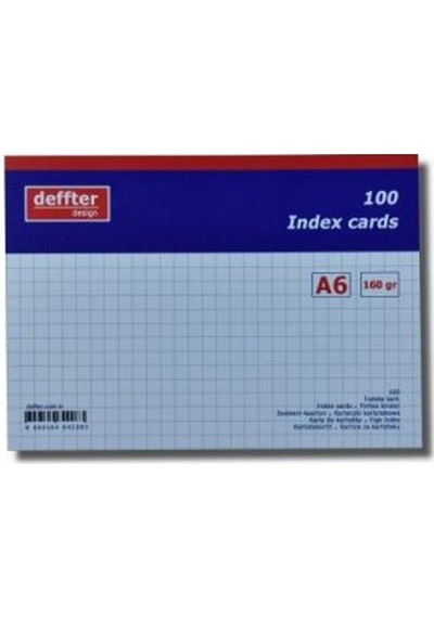 Deffter İndex Kartı A6 Beyaz Kareli