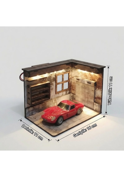Vintage Garaj Diorama Sergileme Ünitesi