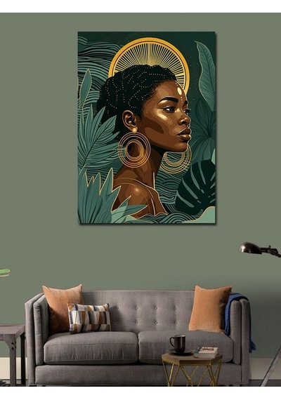 Kanvas Tablo Güneşli Afrikalı Kadın 70cmx100cm