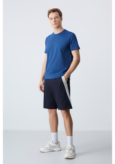 Air Jones Tommy Life Lacivert Pamuklu Kalın Yumuşak Dokulu Standart Fit Basic Erkek Şort - 81280 Lacivert