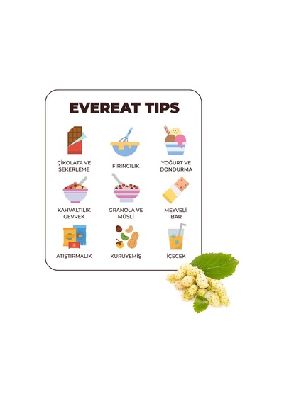 Evereat Dondurularak Kurutulmuş Dut Taneleri - Atıştırmalık, Freeze Dry Yöntemiyle Üretilmiş 35 G