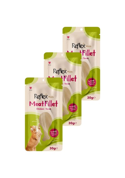 Meat Fillet Yetişkin Kediler İçin Ödül Maması Tavuk 30 Gr Üçlü Paket
