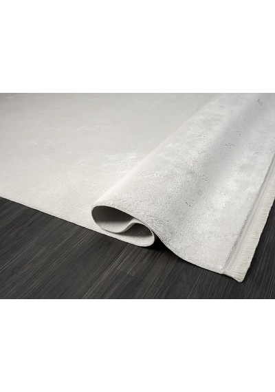 Elegance Eg005a Beyaz Halı Sedef Detaylı Modern Viskon Doğal Iplik Bambu Halı Tozu Az Salon Halısı-58 Beyaz