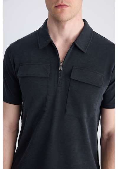 Twn Slim Fit Siyah Düz Modal T-shirt 4ec1459811112 001