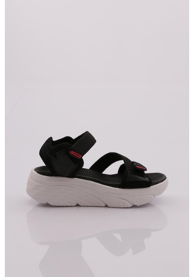 Dgn 0148 Kadin Sandalet 0148-2265-R145802 Siyah - Beyaz
